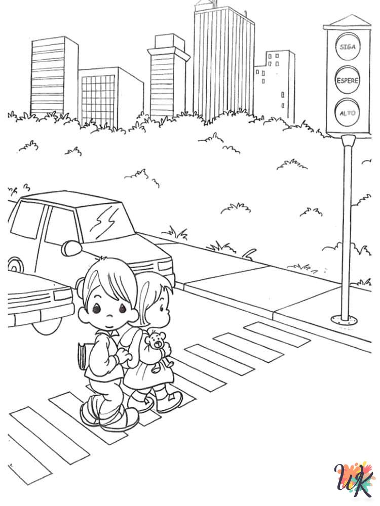 Traffic Light coloring pages free printable