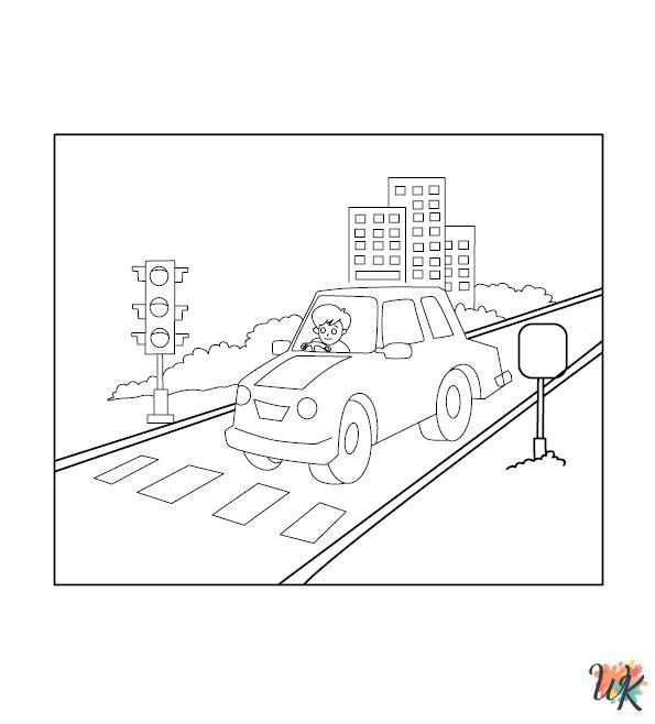 printable Traffic Light coloring pages for adults