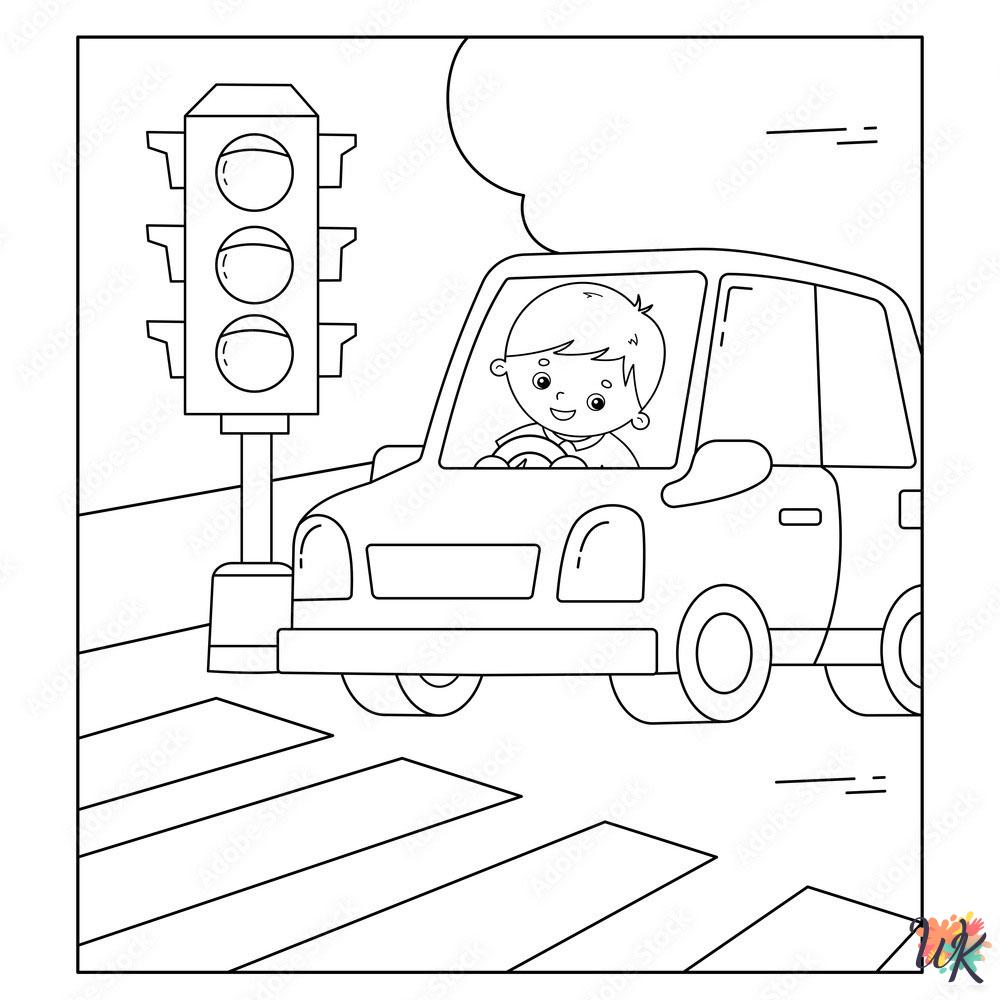 free printable Traffic Light coloring pages