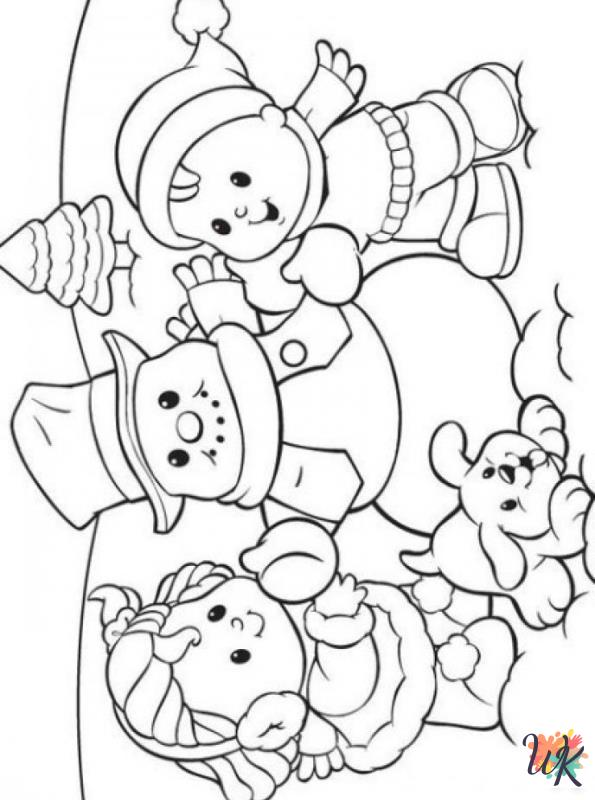 vintage Winter coloring pages