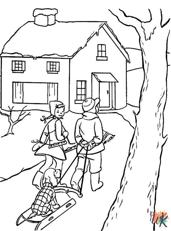 coloring pages for kids Winter