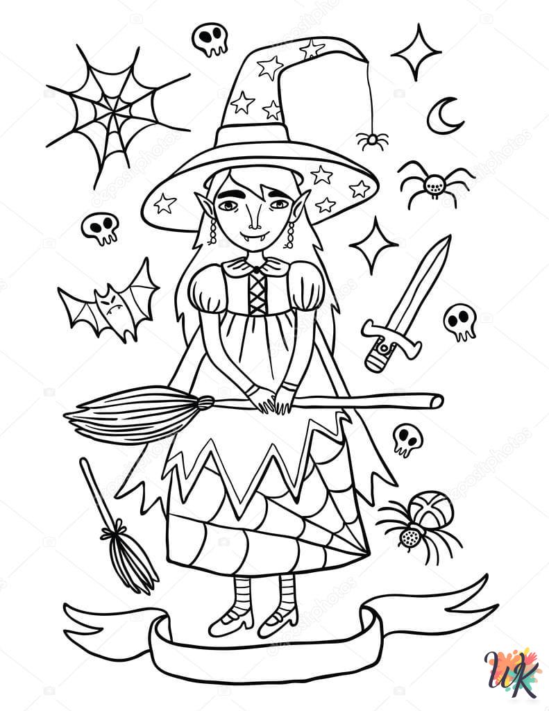 easy Witch coloring pages
