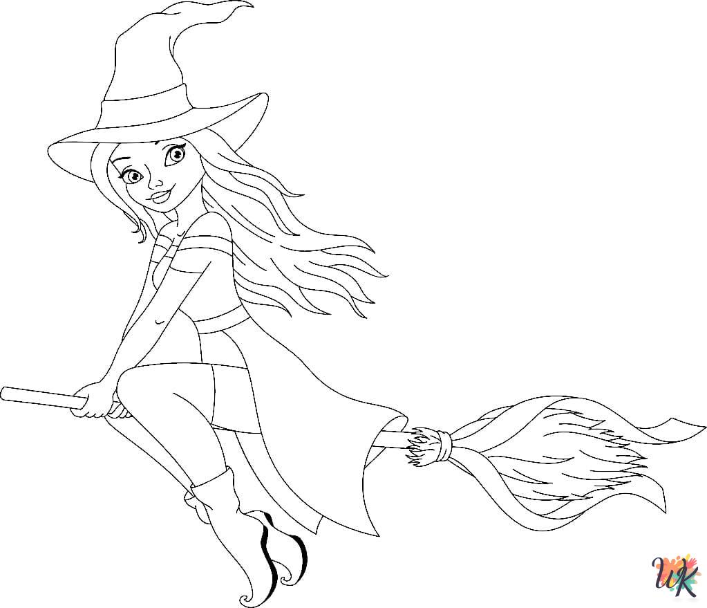 free printable Witch coloring pages for adults