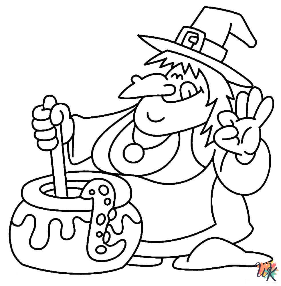 Witch coloring pages for adults pdf