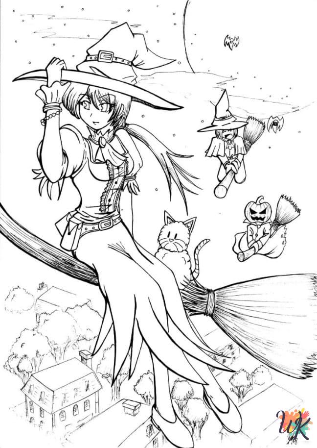 detailed Witch coloring pages