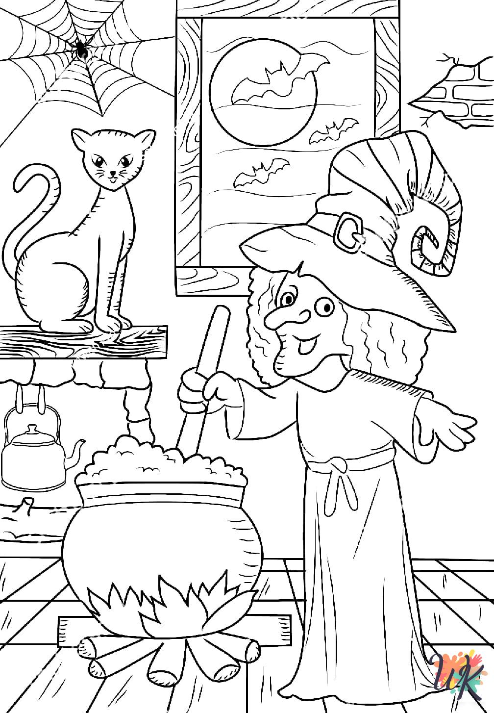 Witch coloring pages free printable