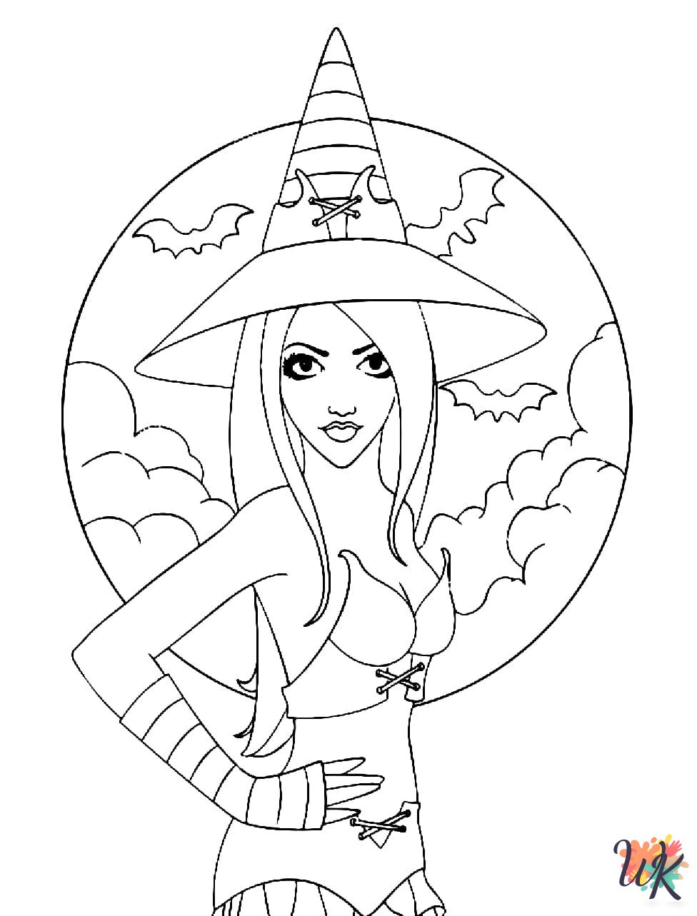 Witch decorations coloring pages