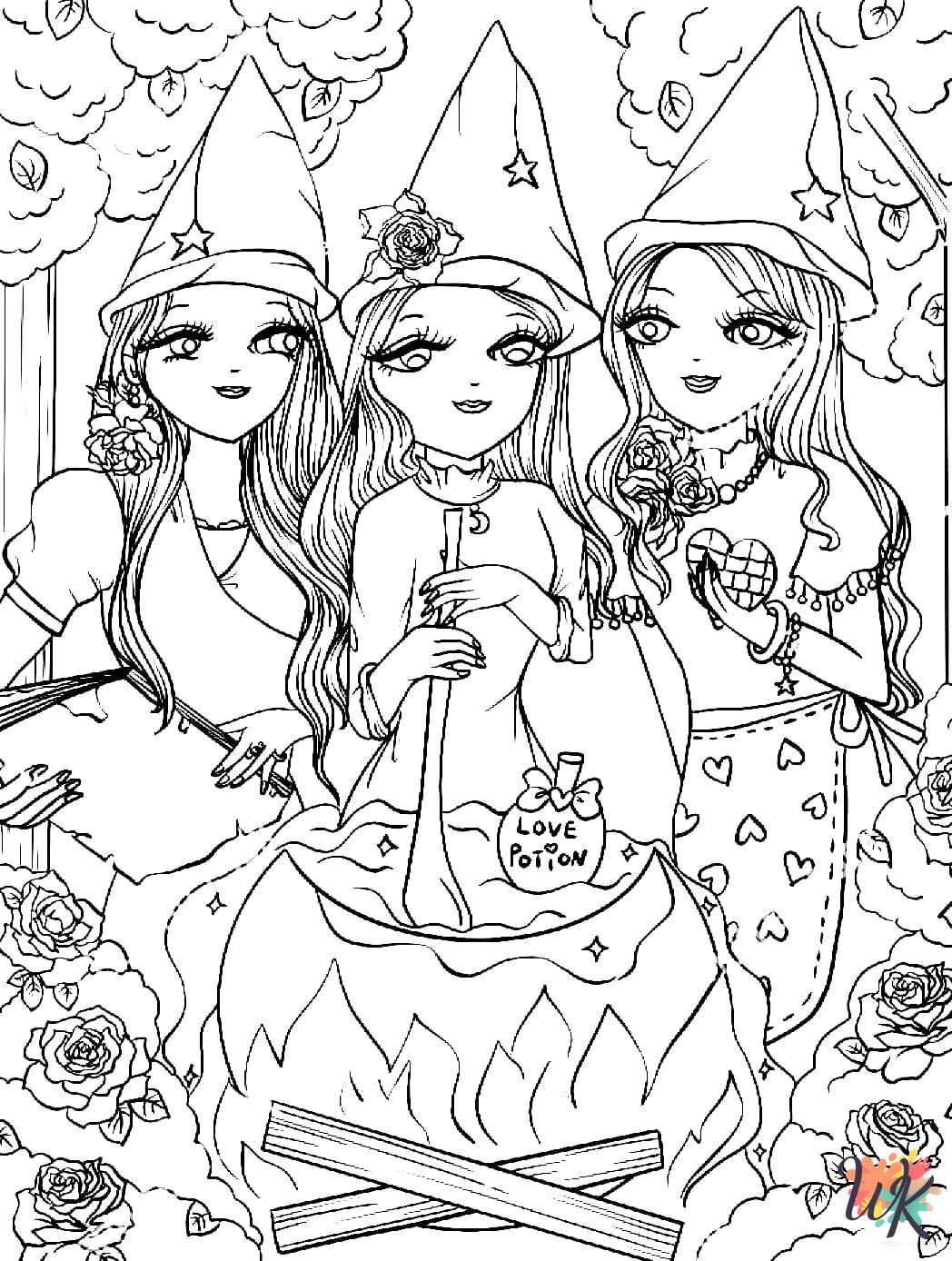 free Witch coloring pages printable