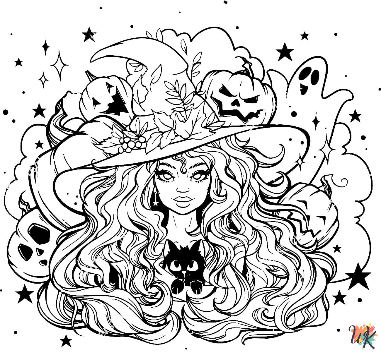 detailed Witch coloring pages