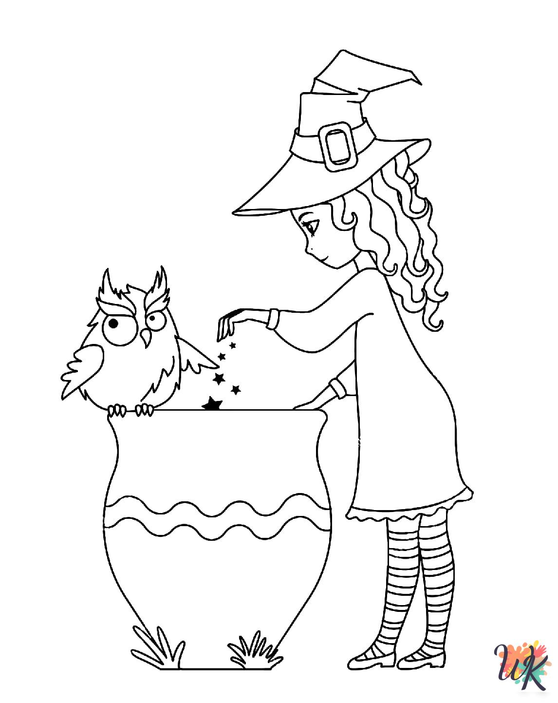 adult Witch coloring pages