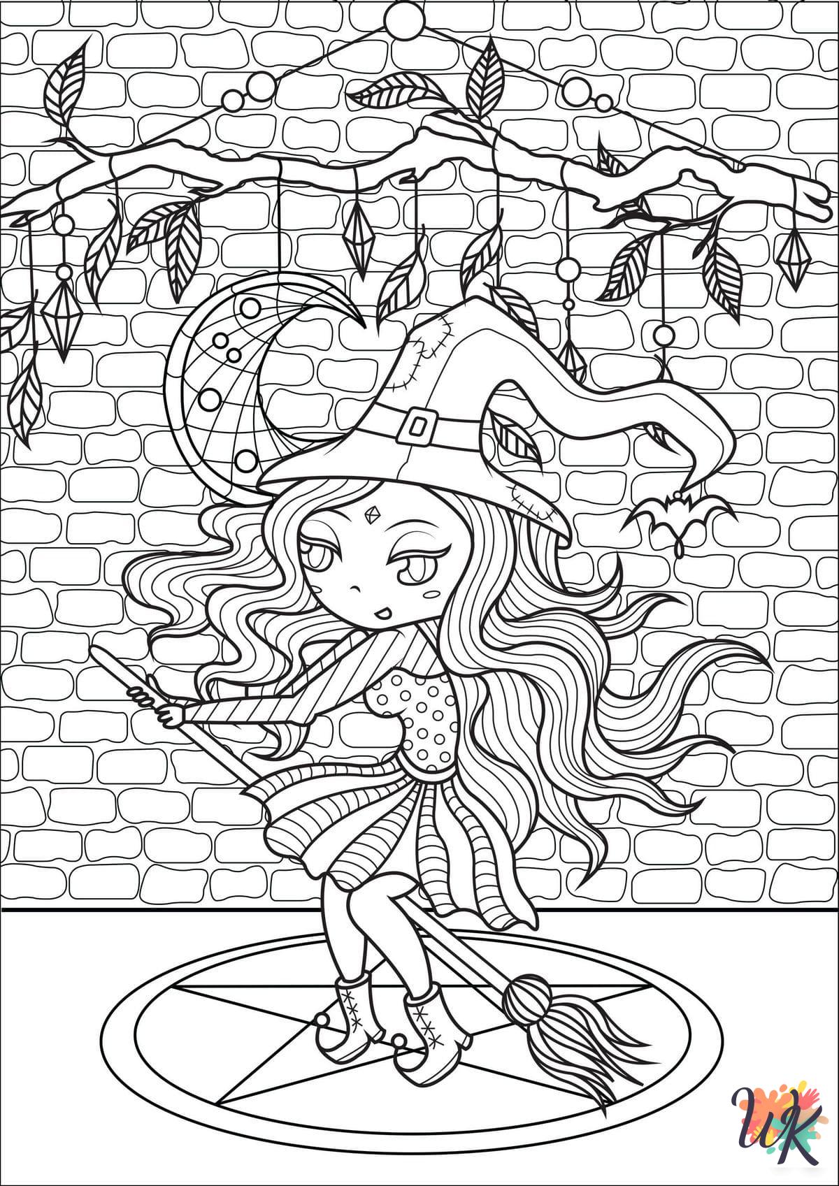 Witch ornament coloring pages 2