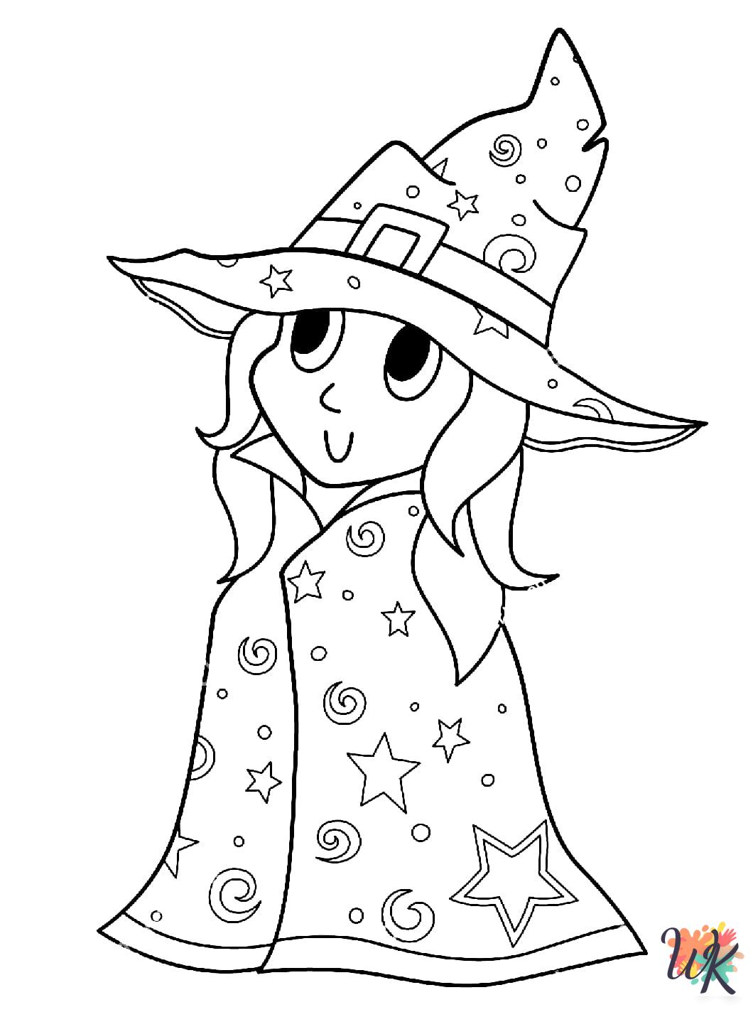 printable Witch coloring pages 1