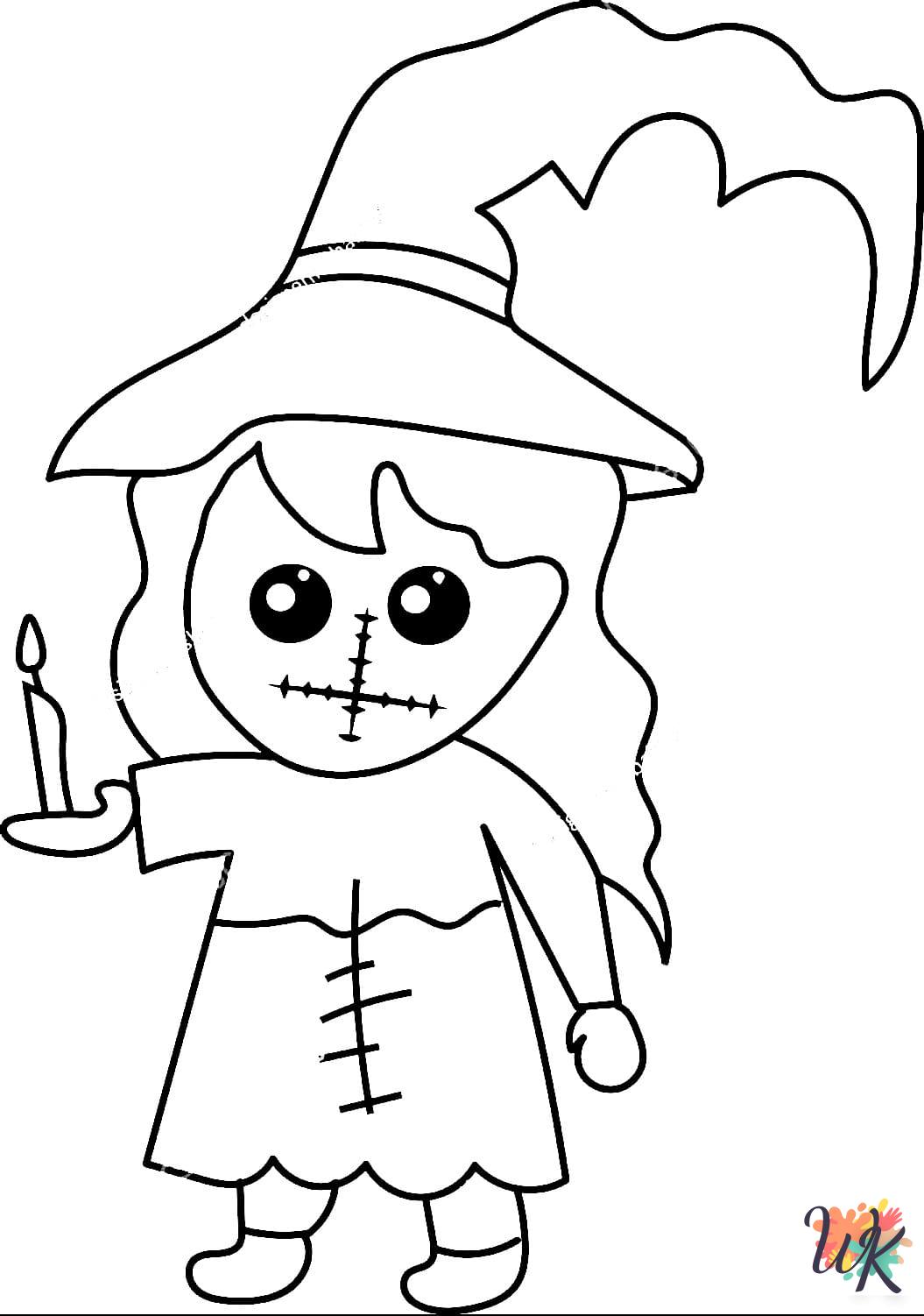 free full size printable Witch coloring pages for adults pdf