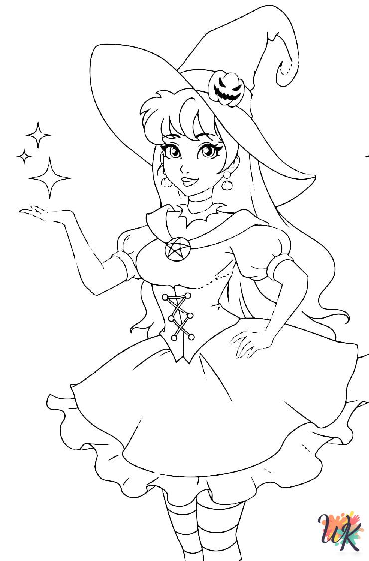 Witch coloring pages free