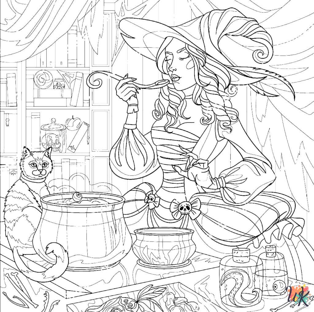 Witch Coloring Pages For Kids | ColoringPagesWK