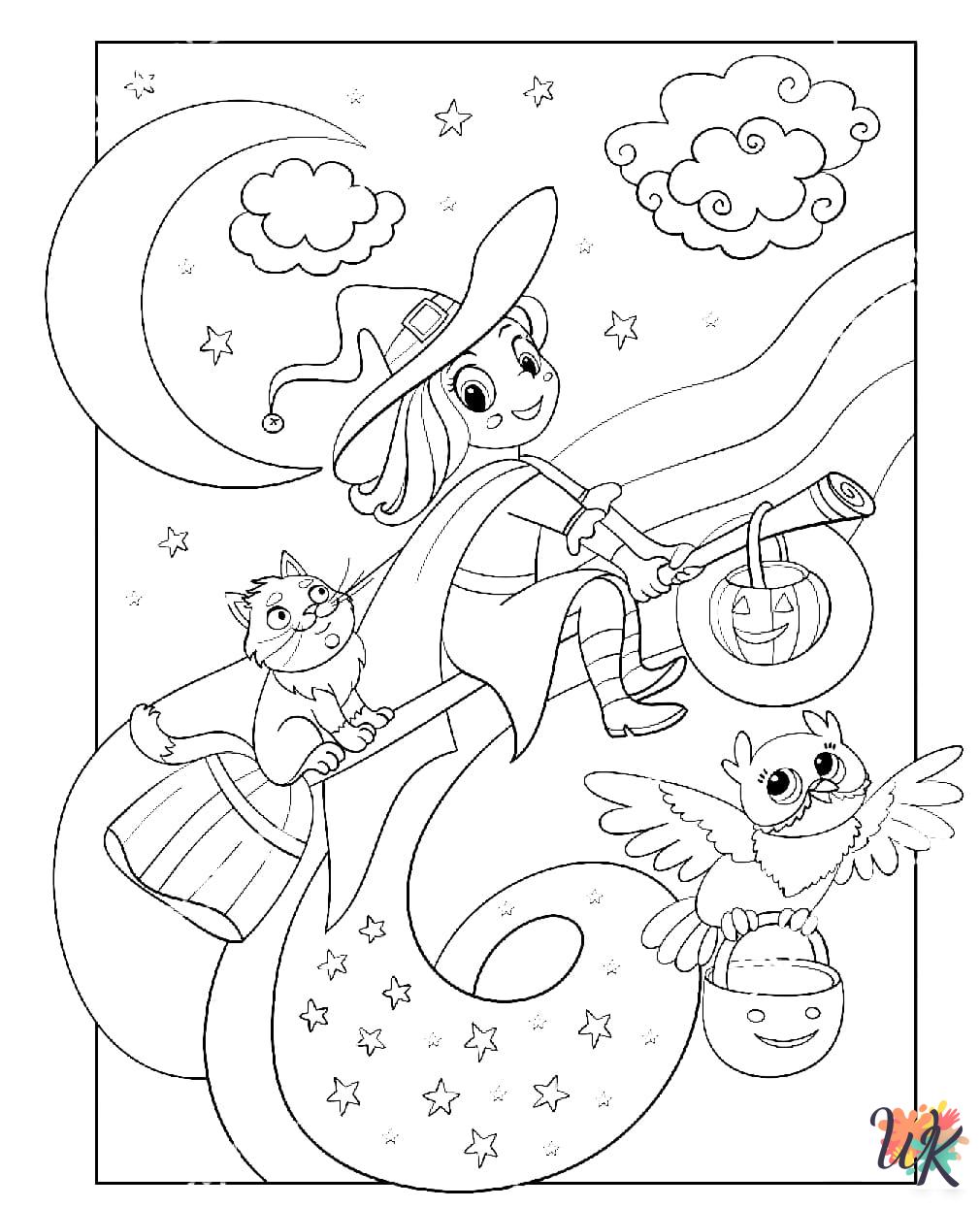 Witch coloring pages for adults