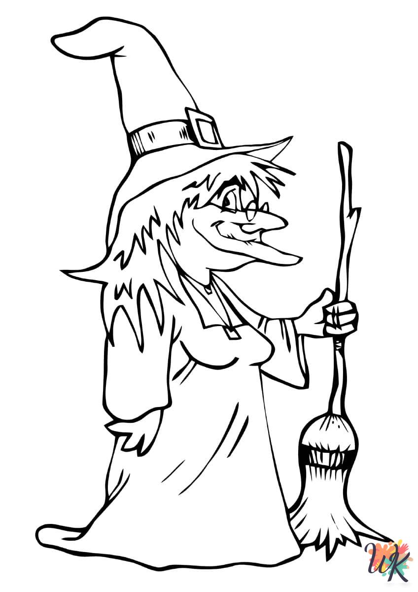 Witch coloring pages for adults easy