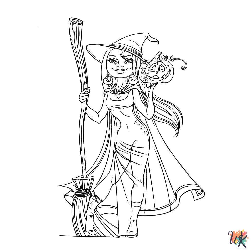 Witch coloring pages for kids