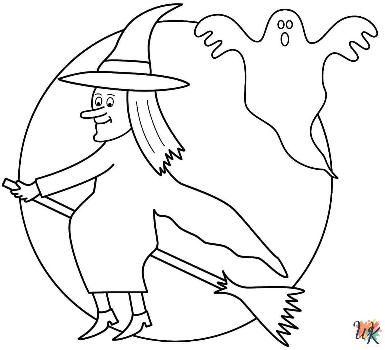 Witch decorations coloring pages