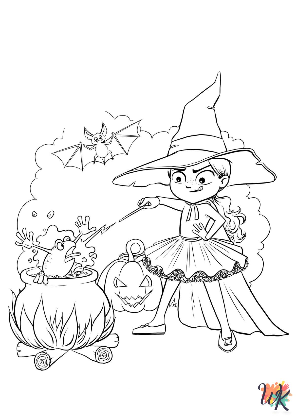 printable Witch coloring pages 2
