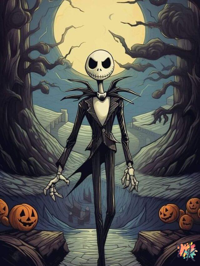 How to Draw Jack Skellington Coloring Pages for Kids