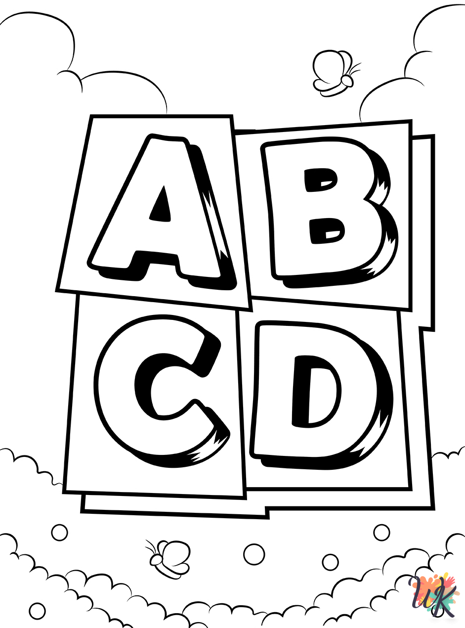 Alphabet coloring book pages