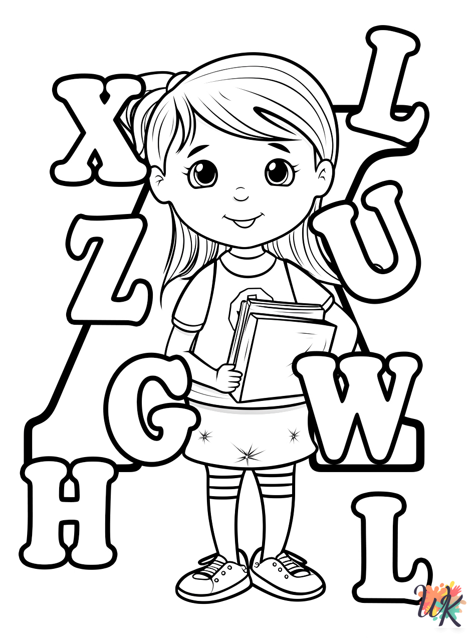Alphabet coloring pages for adults easy