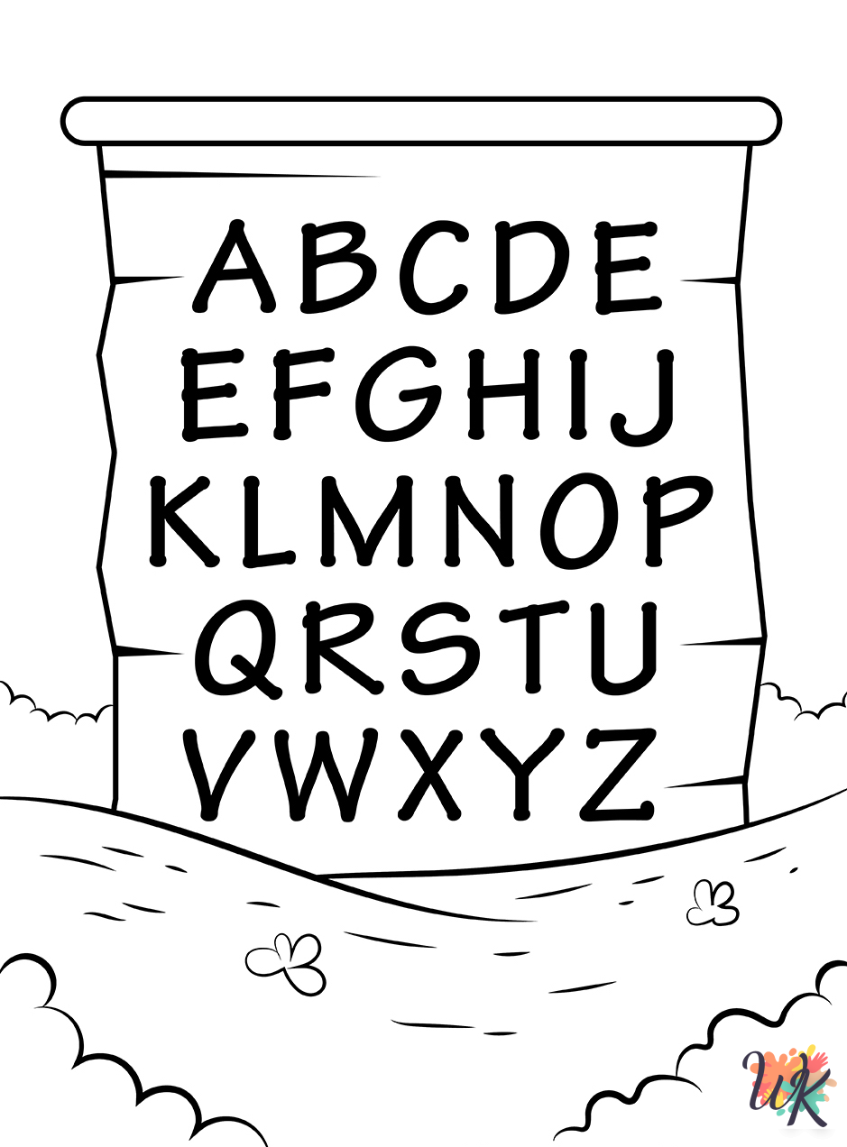 detailed Alphabet coloring pages