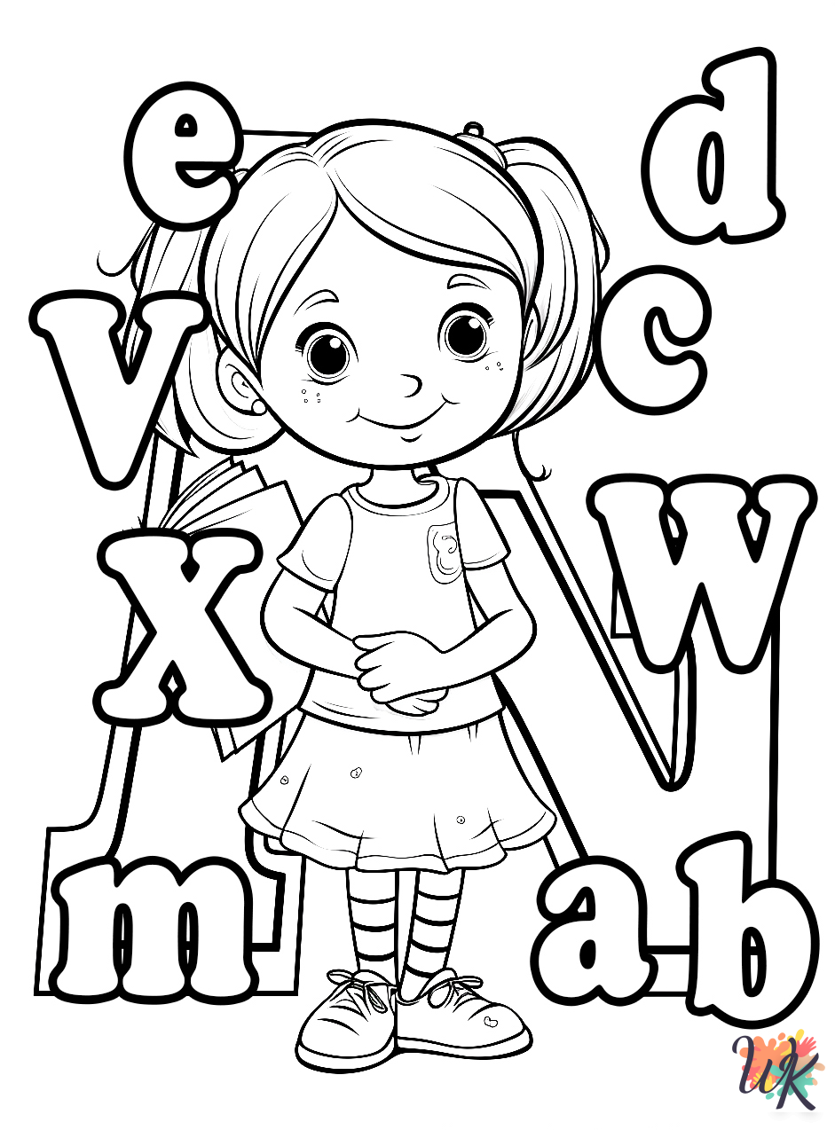 easy Alphabet coloring pages