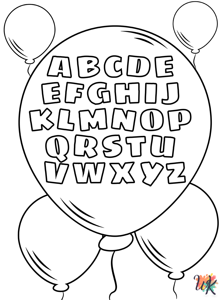 Alphabet coloring book pages