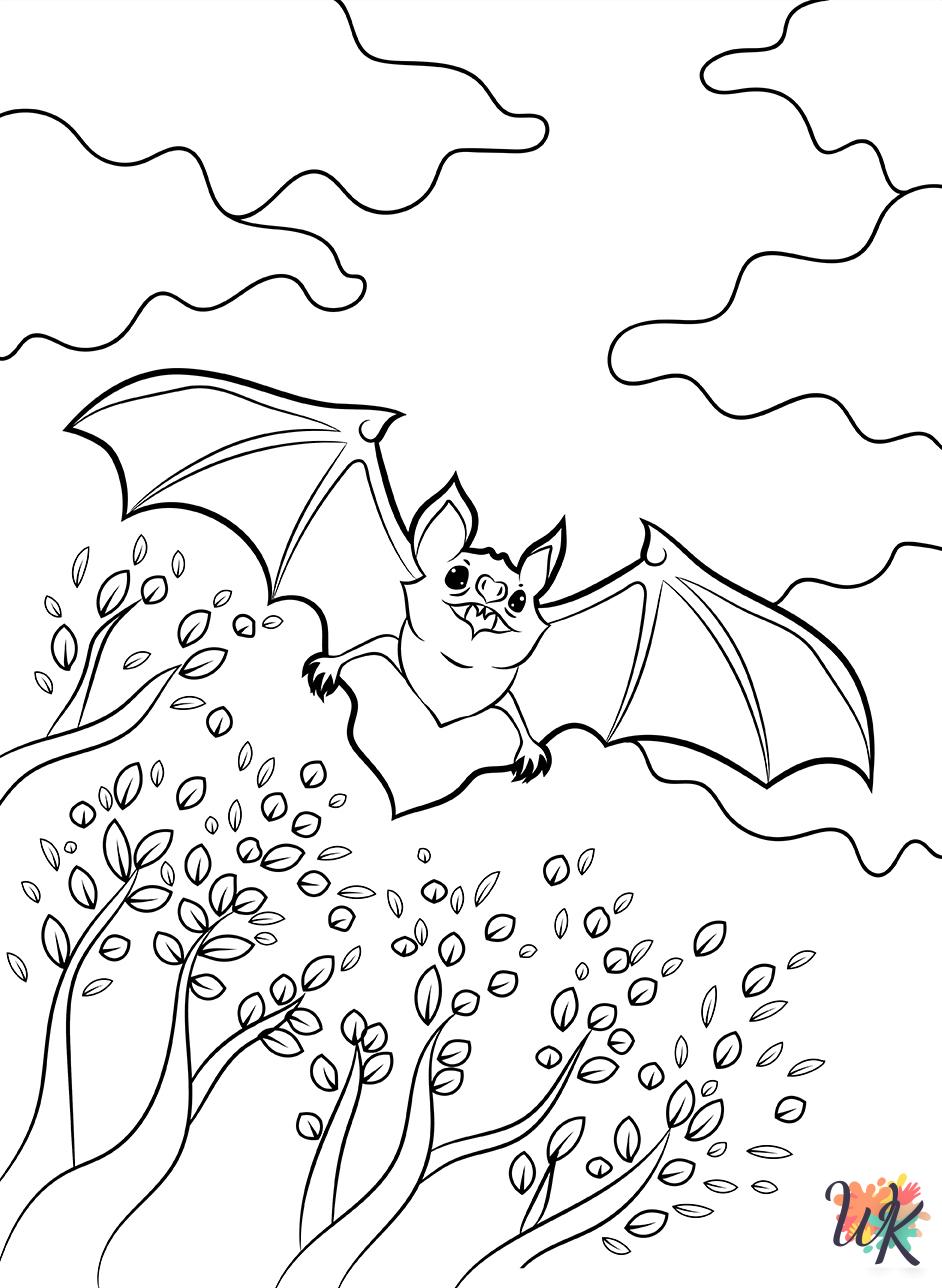 Bat decorations coloring pages