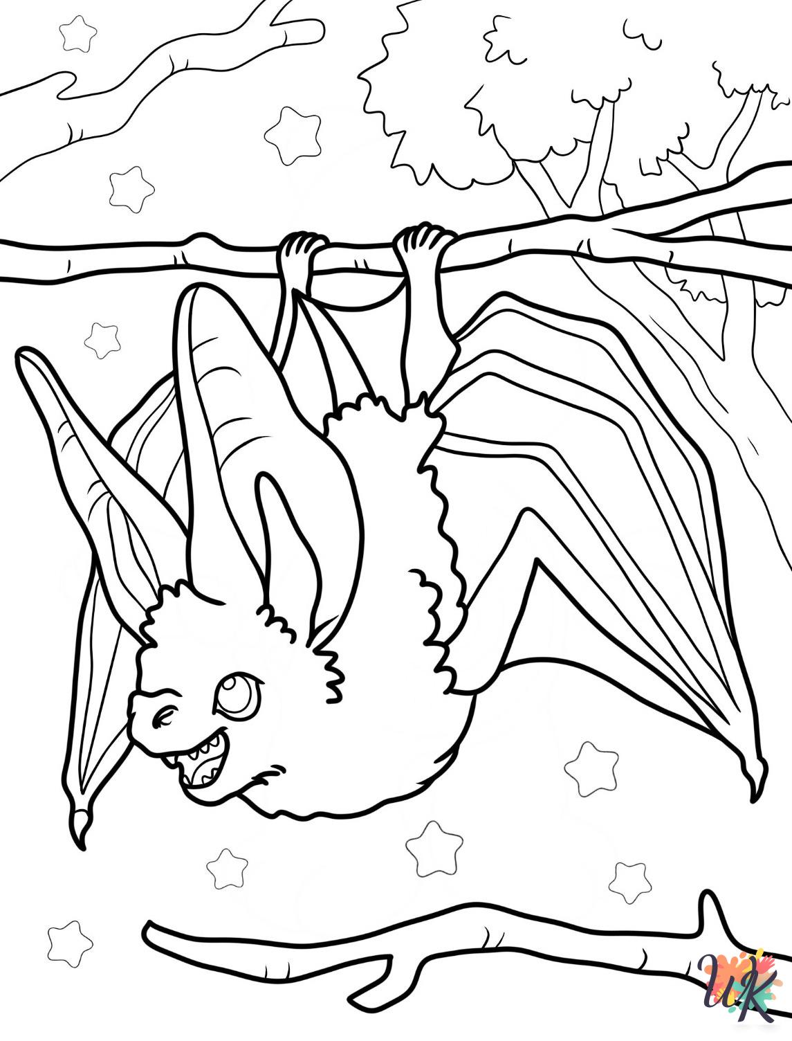 old-fashioned Bat coloring pages