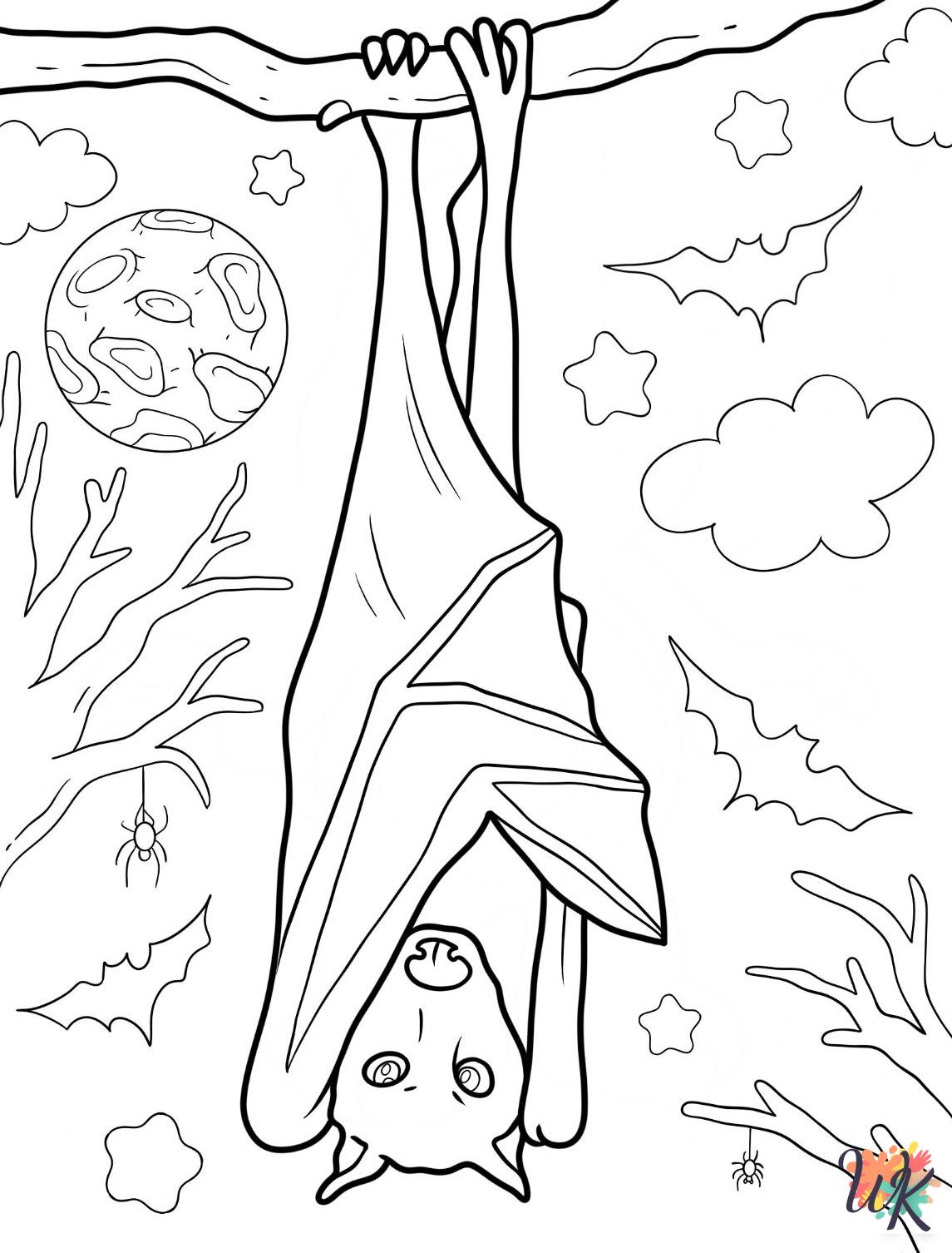 free Bat coloring pages printable
