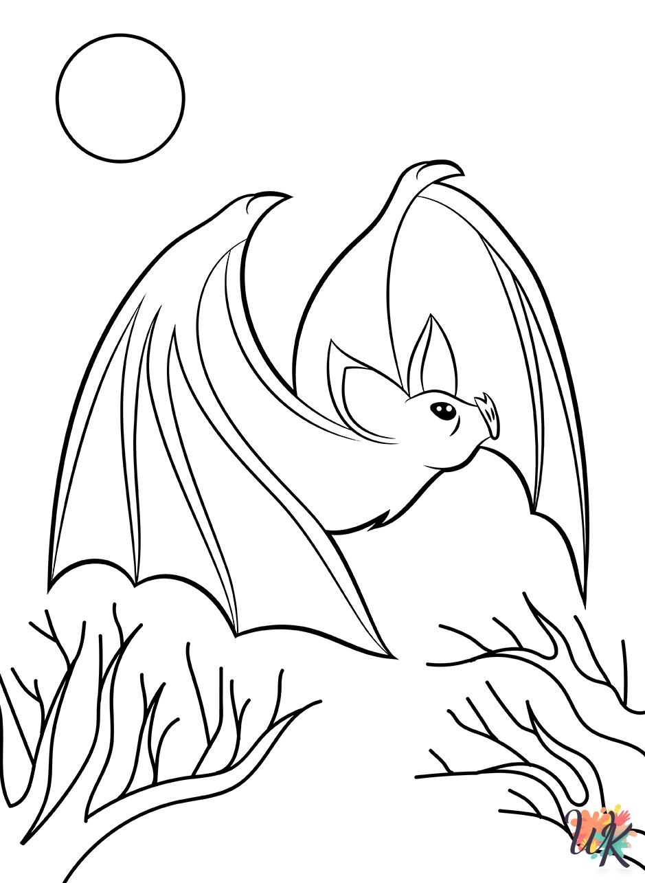Bat coloring pages for adults