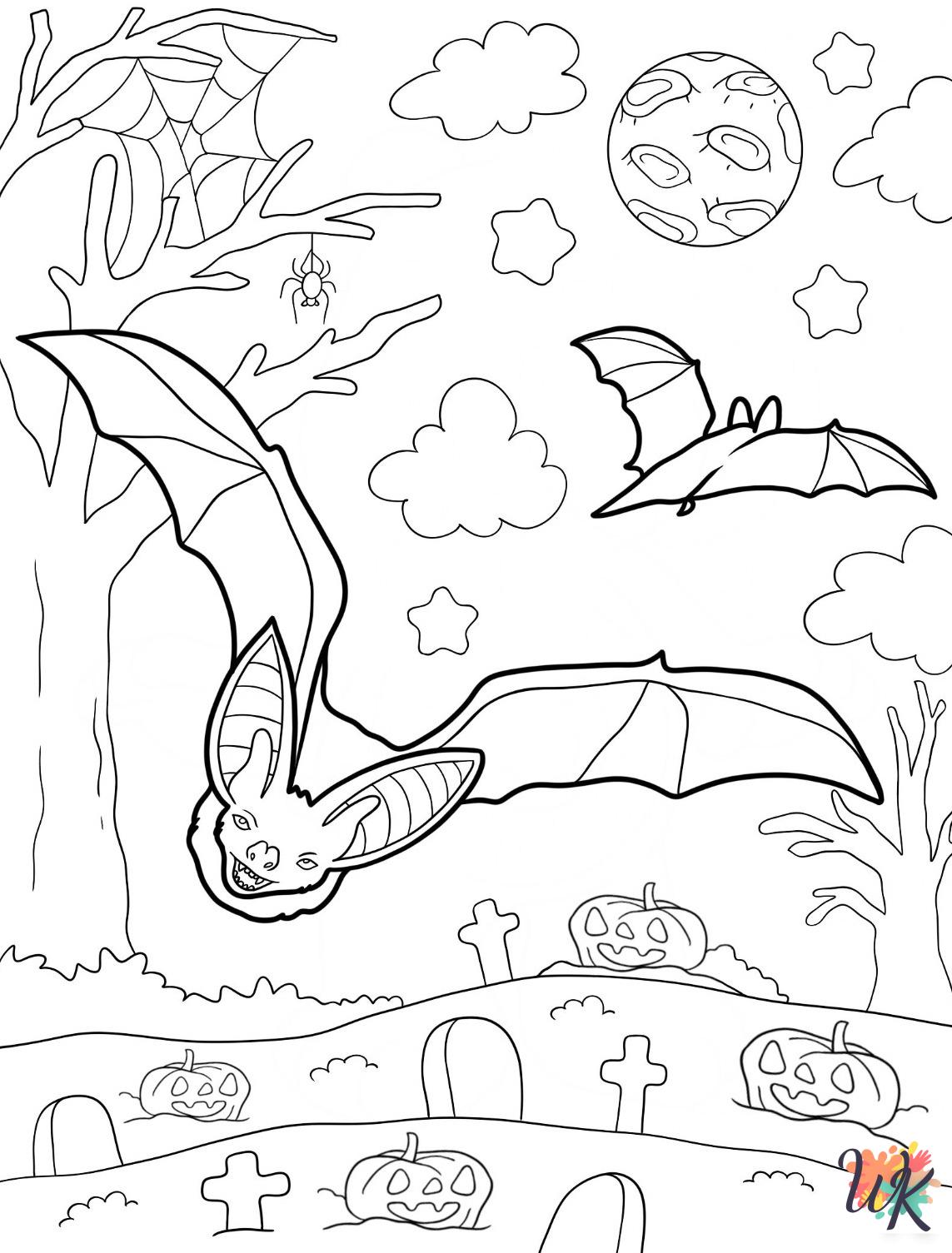 free full size printable Bat coloring pages for adults pdf
