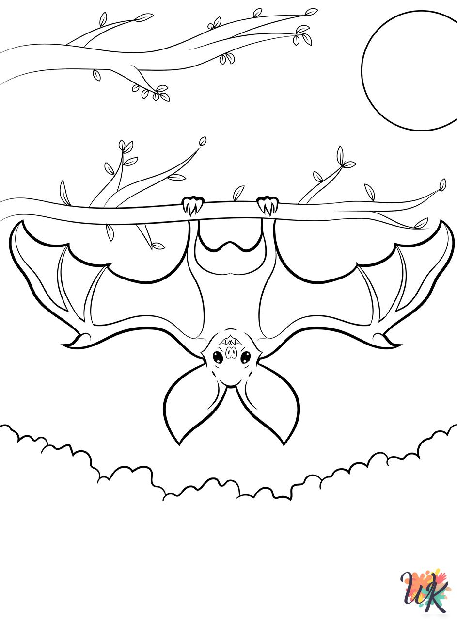 Bat themed coloring pages