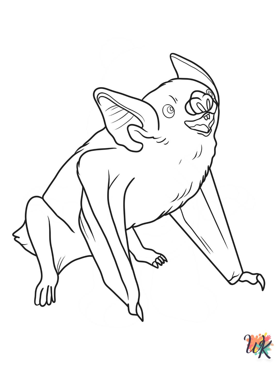 easy cute Bat coloring pages