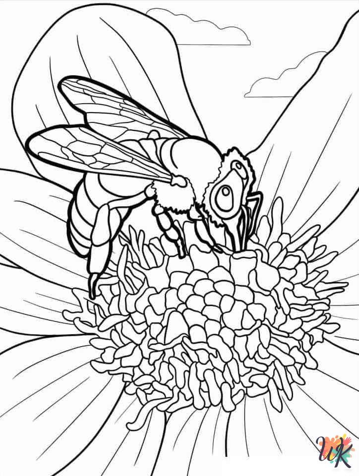 fun Bee coloring pages