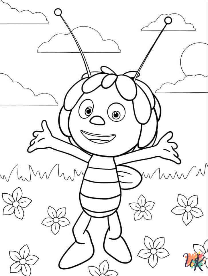 free Bee printable coloring pages