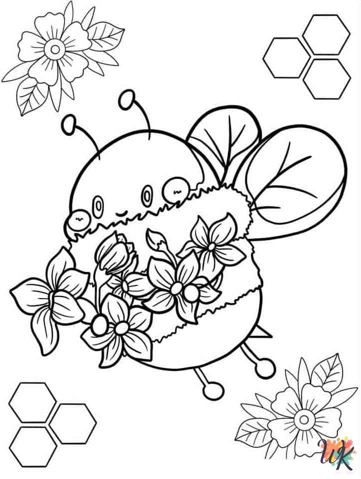 Bee coloring pages free printable