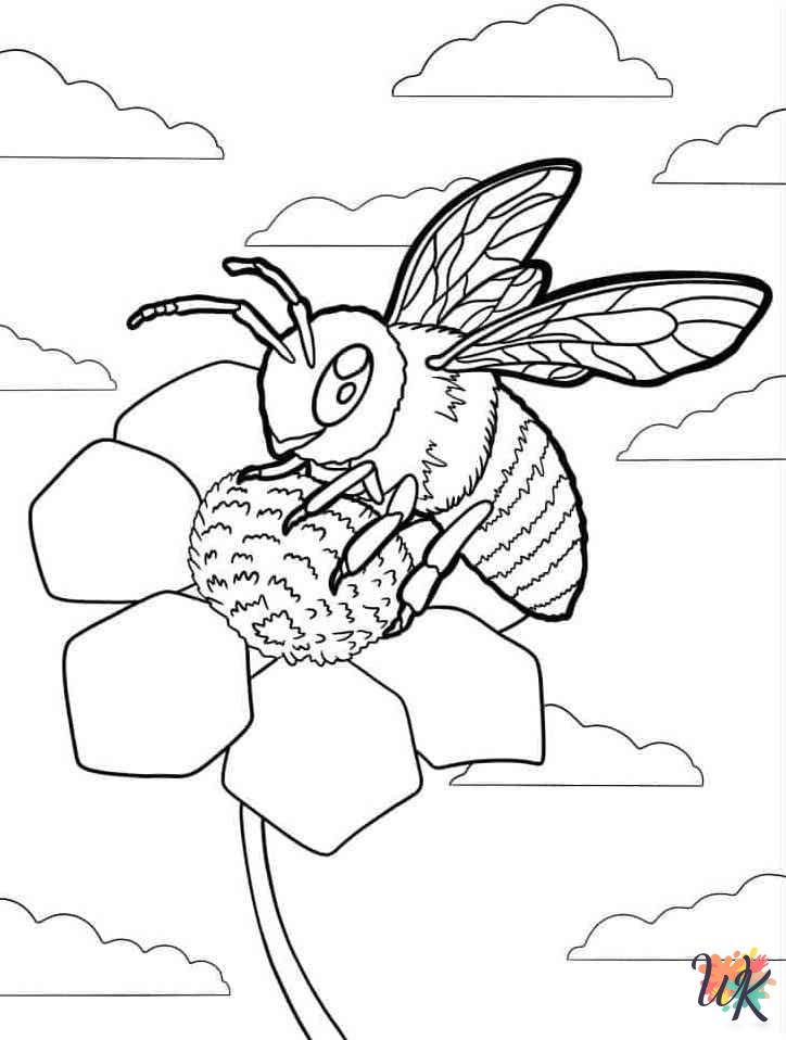 Bee coloring pages easy