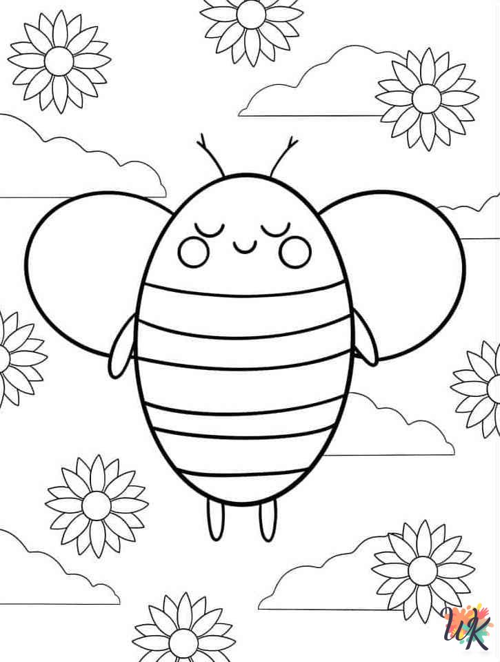 Bee adult coloring pages