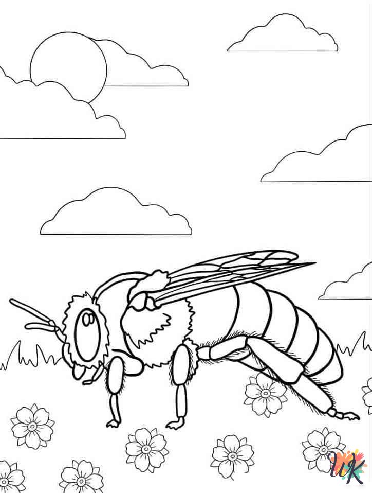 free Bee tree coloring pages