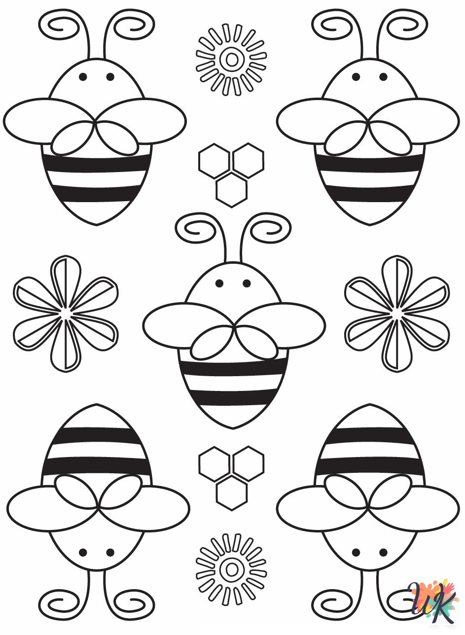 free Bee tree coloring pages