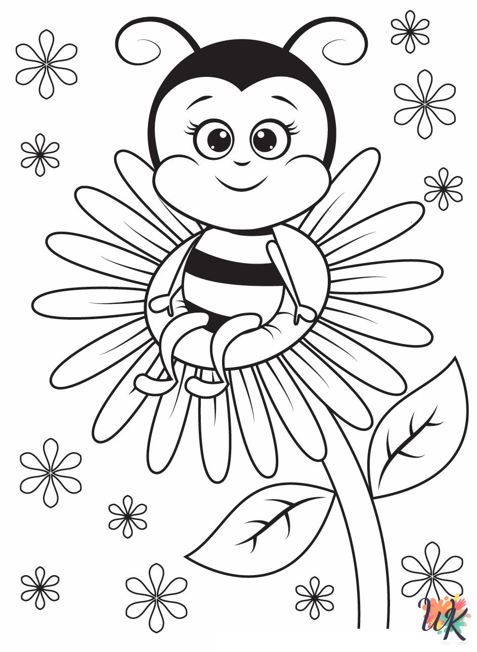 Bee coloring pages for adults