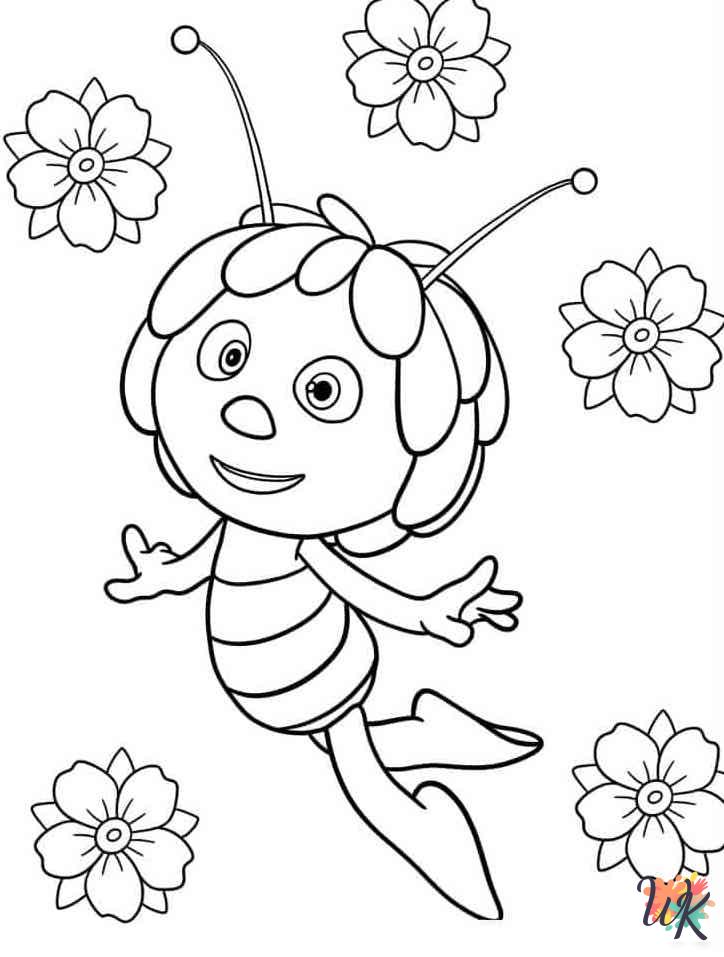 free printable Bee coloring pages for adults