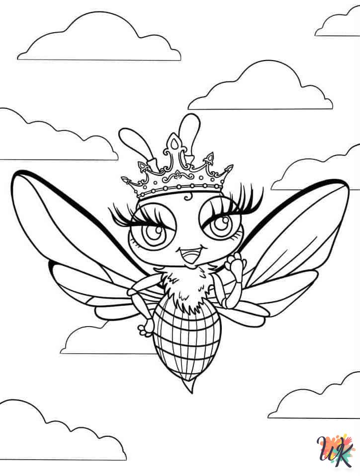 free Bee coloring pages