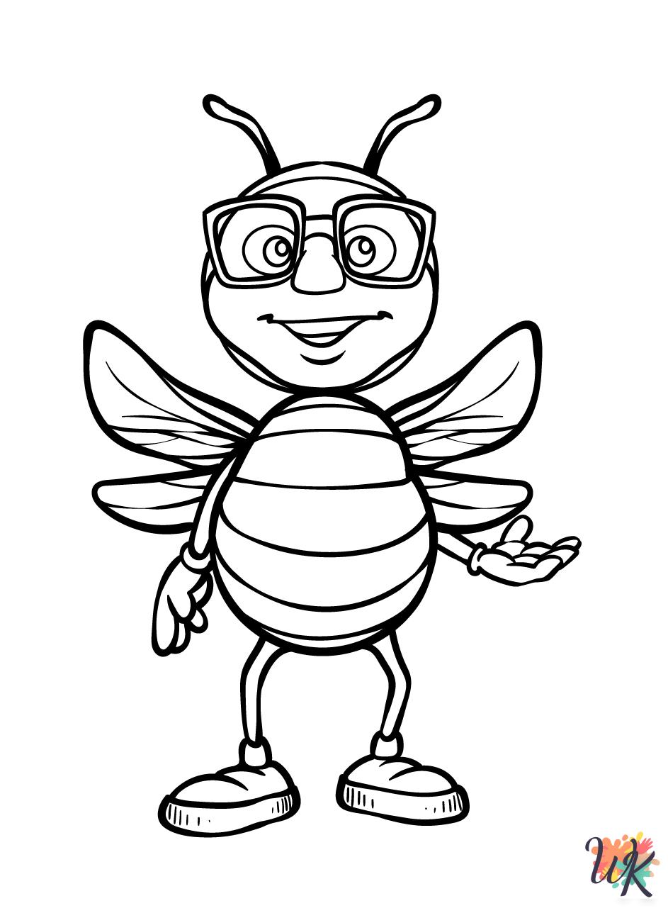 Bee coloring pages printable