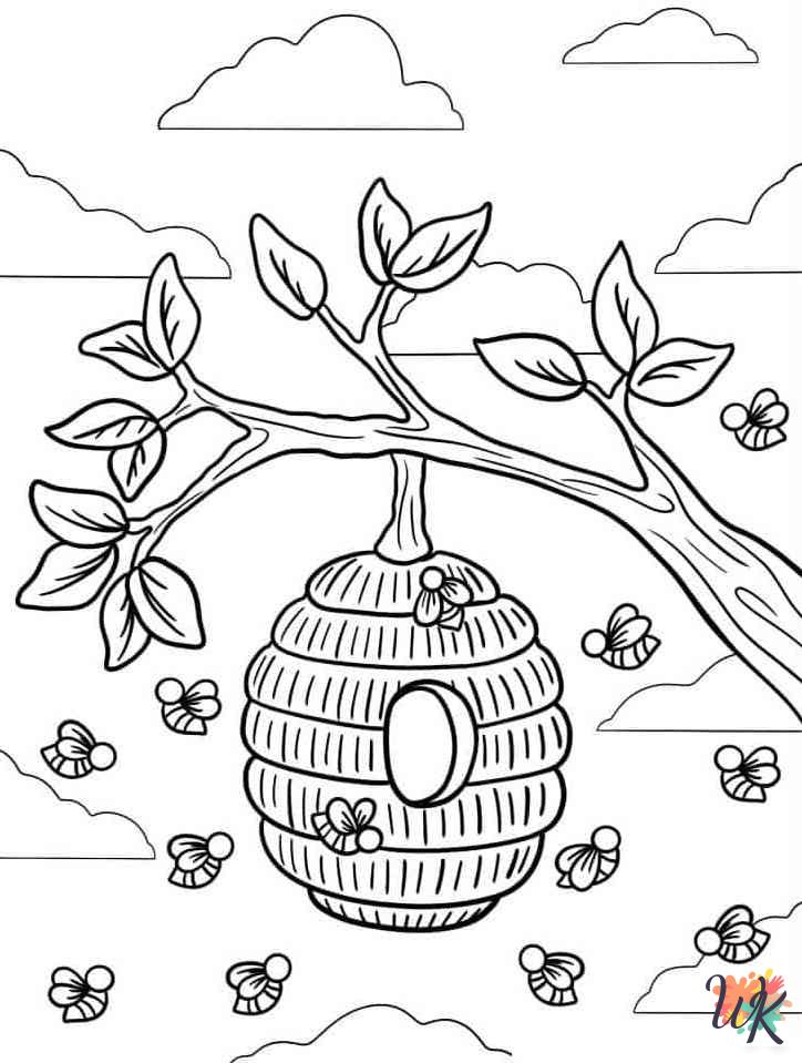 Bee decorations coloring pages