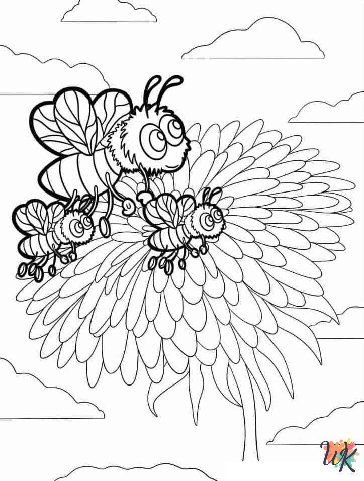 free Bee coloring pages for adults